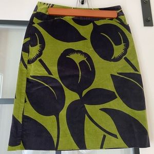Boden Velveteen Green A Line Mini Skirt - Size 4